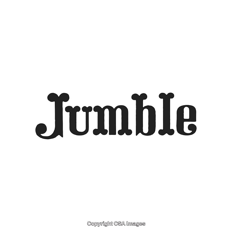Bold Black 'Jumble' Typography on White Background Perfect for Design Projects