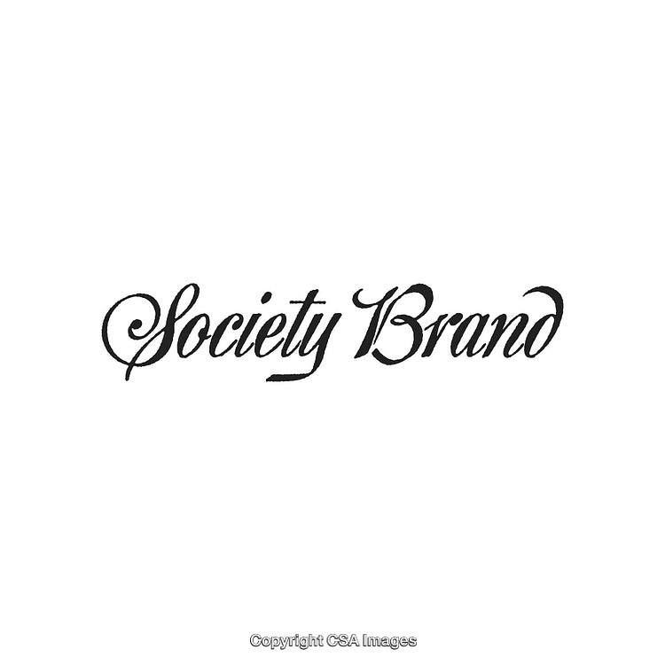 Elegant Black Script Calligraphy Featuring the Words 'Society Brand'