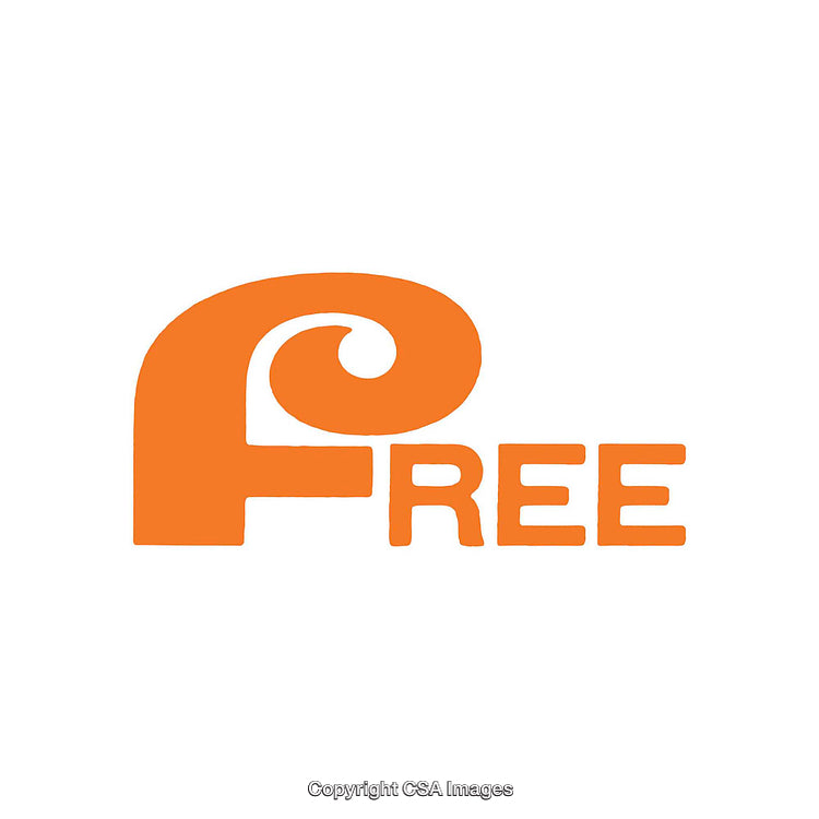 Orange Artistic Typography Featuring the Word "Free" on a White Background