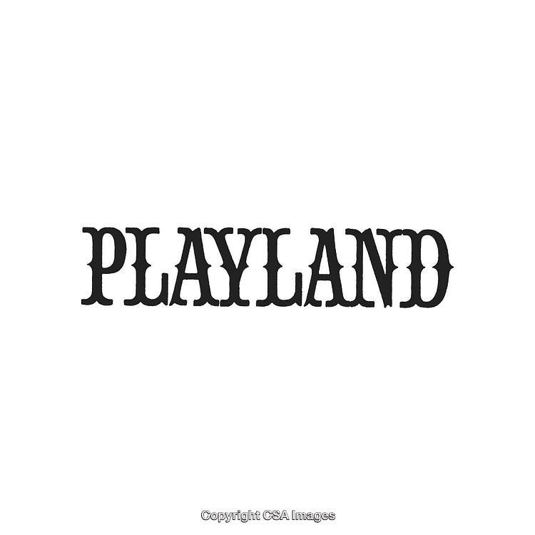 Playland Text Logo in Vintage Typography on Plain White Background