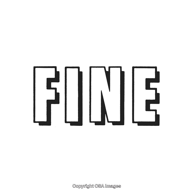 Monochrome Illustration Featuring the Word Fine in Bold Stylized Typography