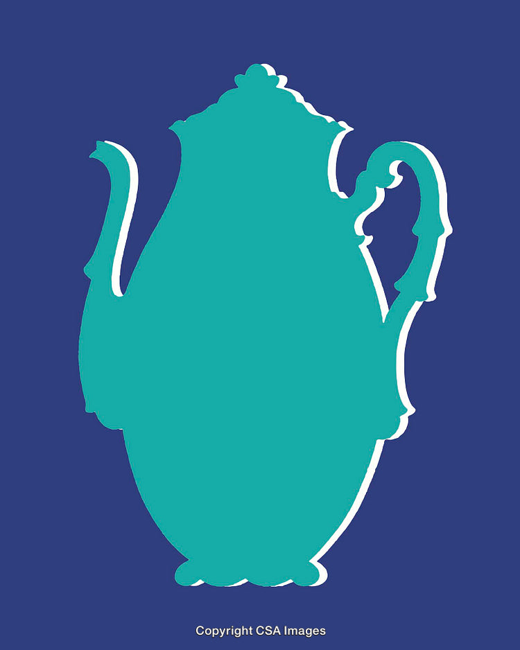 Elegant Silhouette Illustration of a Teapot on a Contrasting Background