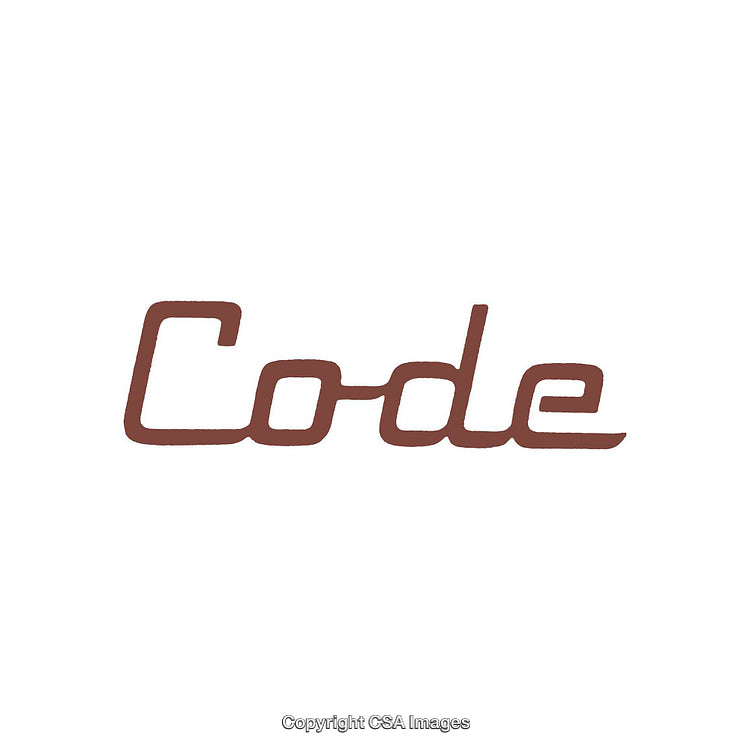 Minimalistic Typography Image Featuring the Word Code in Brown Font Style
