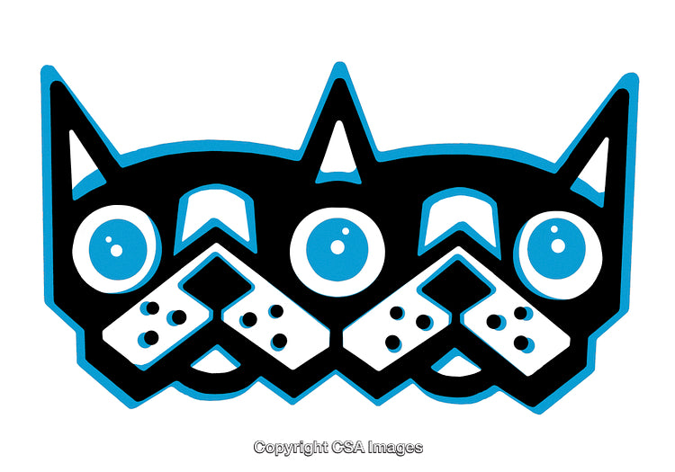 Abstract Contemporary Art Depicting Dual Eyes and Geometric Patterns