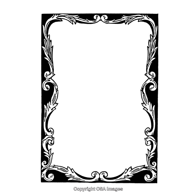 Elegant Black and White Ornate Decorative Border Design