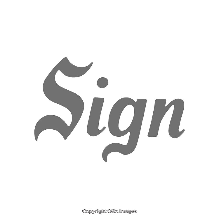 Elegant Monochromatic Calligraphic Design Featuring the Word 'Sign' in Gray
