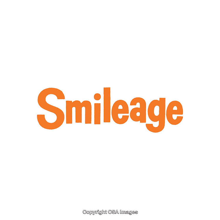 Bold Orange Text Design Featuring the Word Smileage on White Background