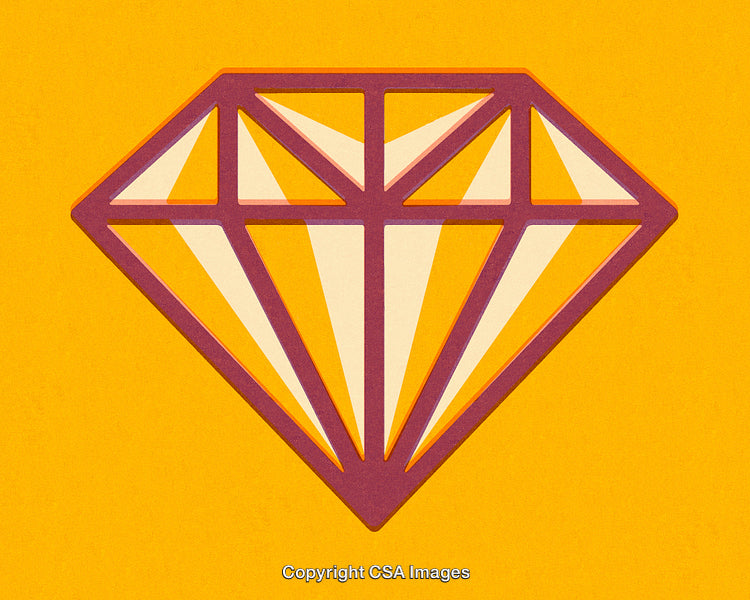 Geometric Diamond Illustration on a Bold Orange Background