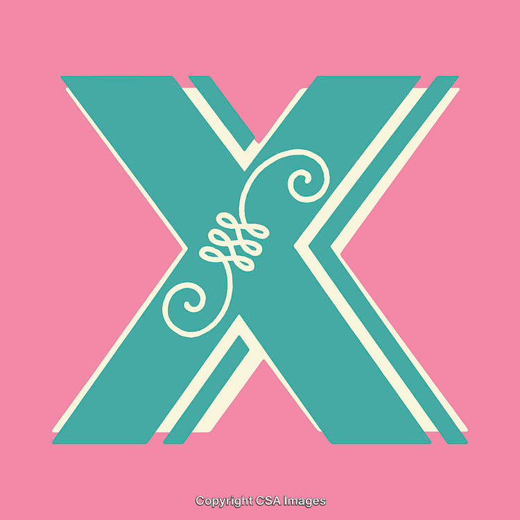 Artistic Representation of the Letter X With Bold Colors and Swirls