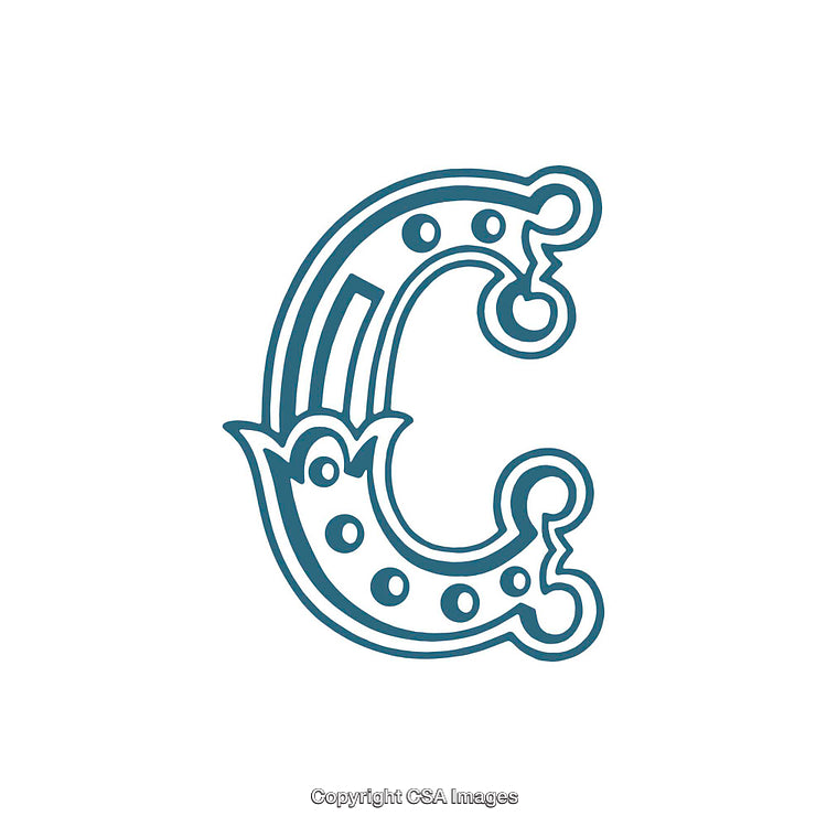 Elegant Ornamental Capital Letter C in Decorative Style