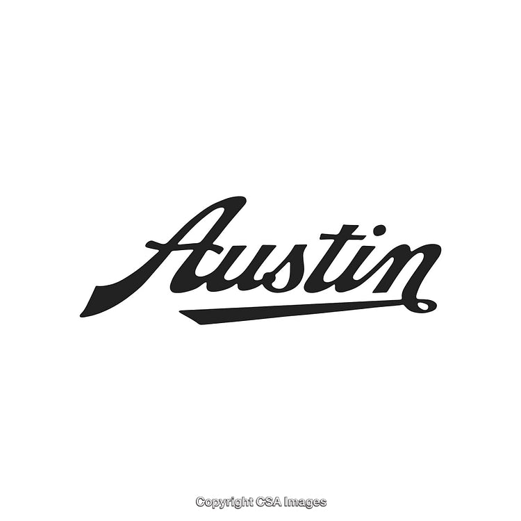 Classic Retro Typography Highlighting Austin in a Sleek Handwritten Style