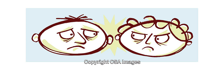 Illustration of Two Angry Faces Showing Conflict and Frustration