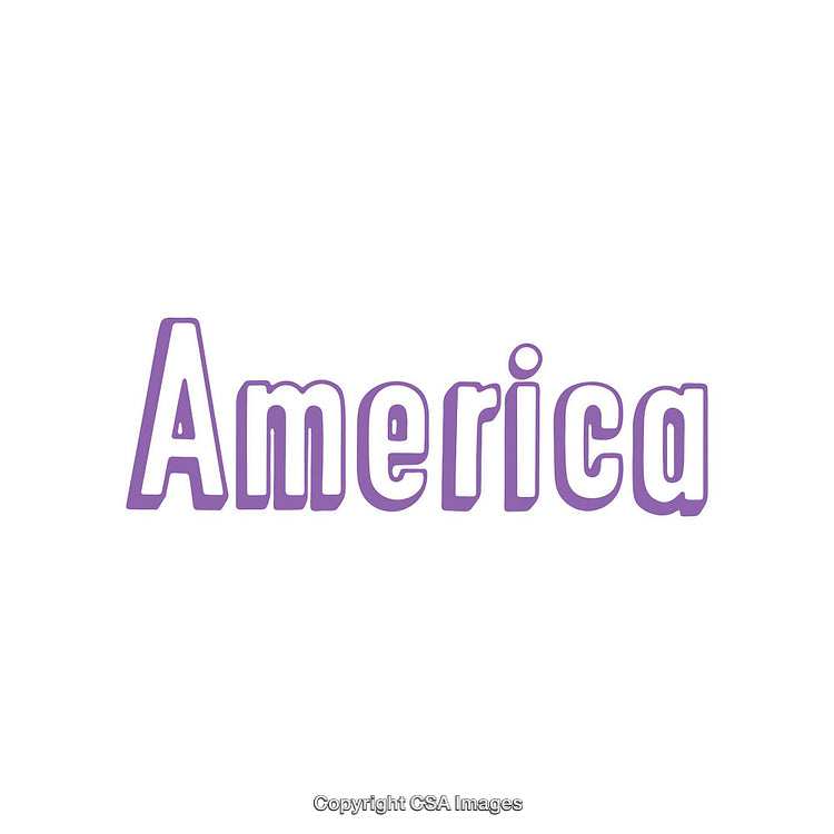 Purple America Text On Simple White Background