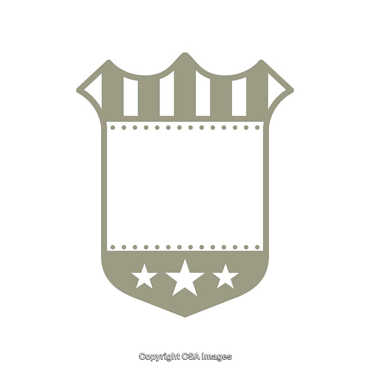 Elegant Heraldic Shield With Stripes and Stars in a Minimalist Style