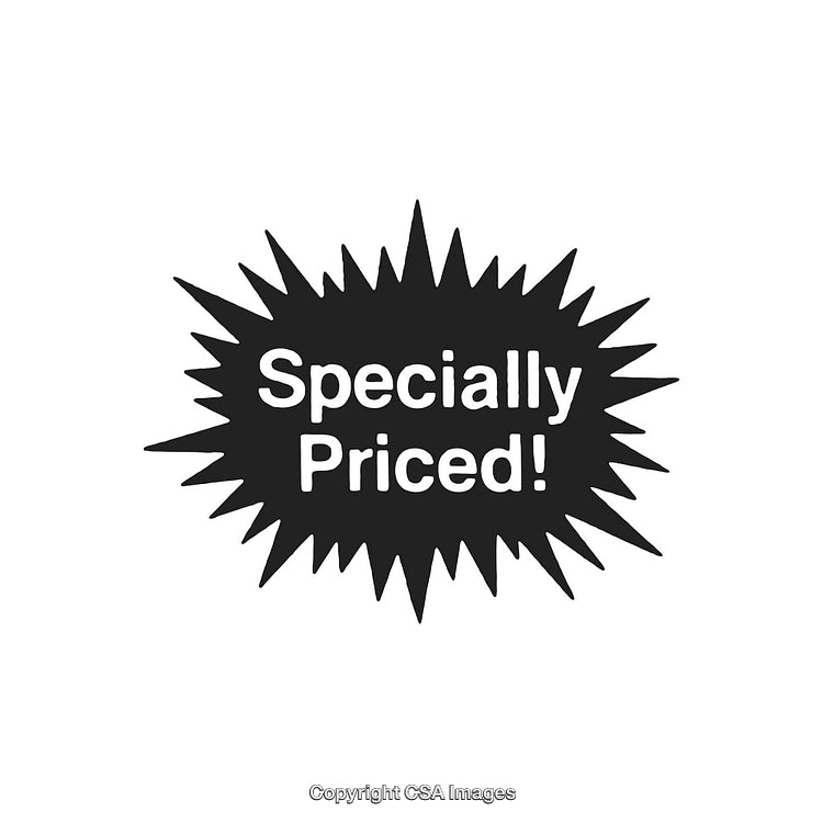 Black Promotional Starburst Graphic Highlighting Discounted Offers and Special Pricing