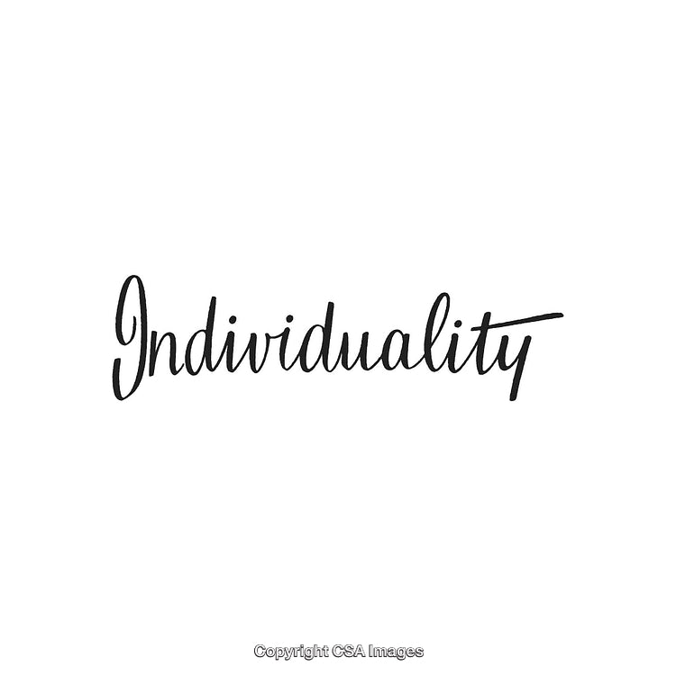 Elegant Handwritten Word Emphasizing the Concept of Individuality