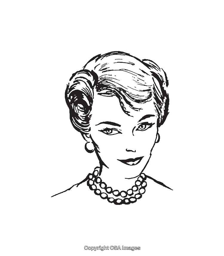 Vintage Illustration of a Woman in Classic Attire with Elegance