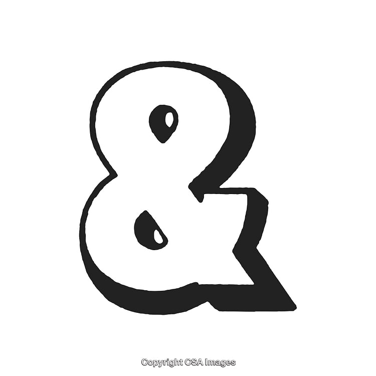 Bold Ampersand Symbol in Black and White Design on a White Background