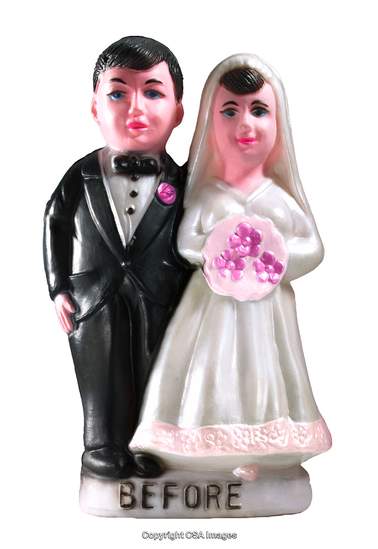 Vintage Plastic Bride and Groom Figurines Wedding Table Decor