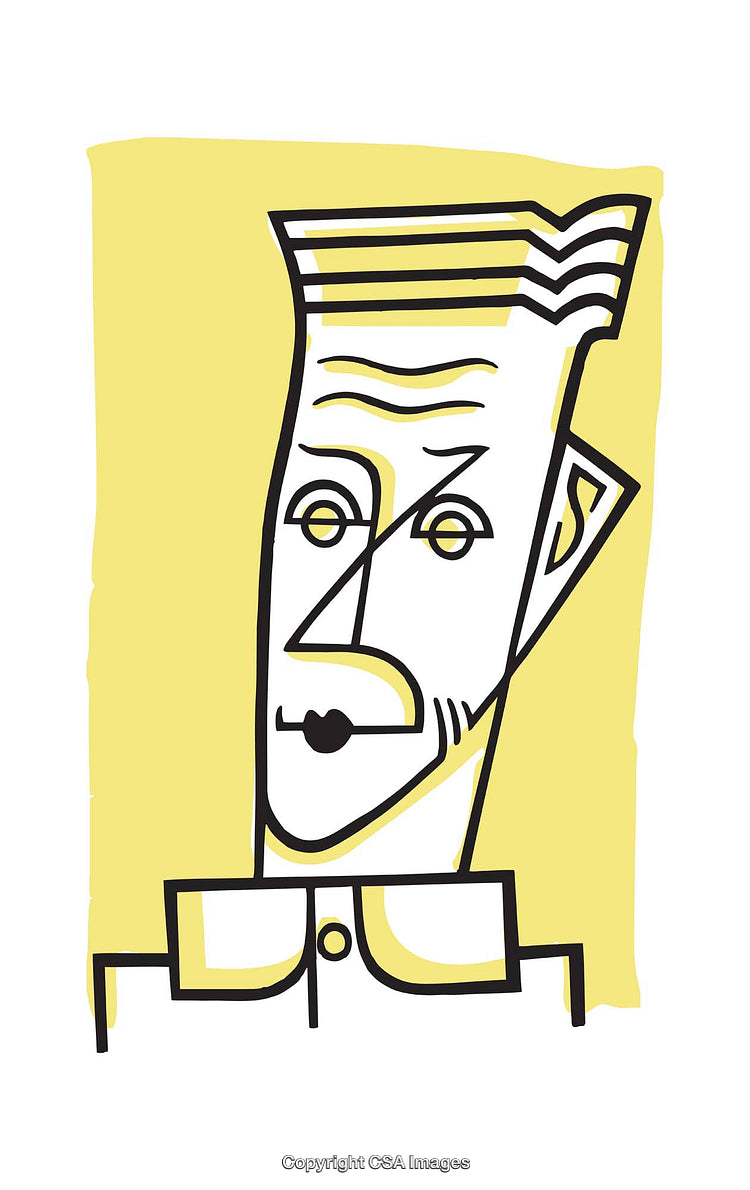 Unique Cubism-Inspired Color Illustration of a Stylized Portrait