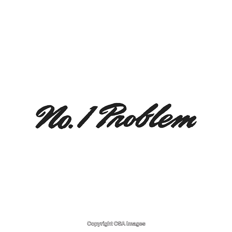 Black Script Text Displaying 'No.1 Problem' with White Background