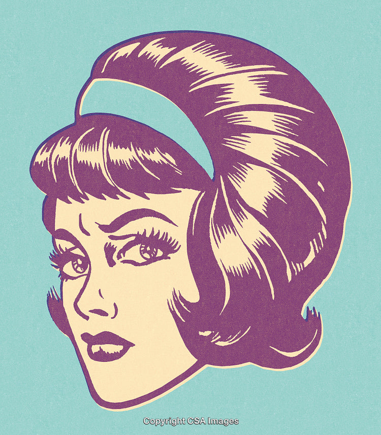 Retro Styled Woman Illustration in Pop Art Style with Vibrant Colors