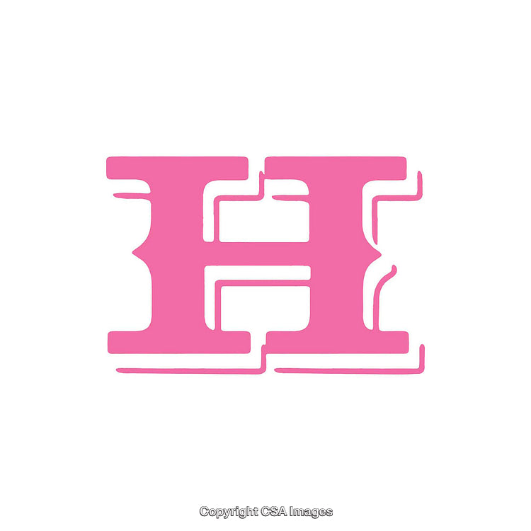 Bold Pink Letter H on a White Background