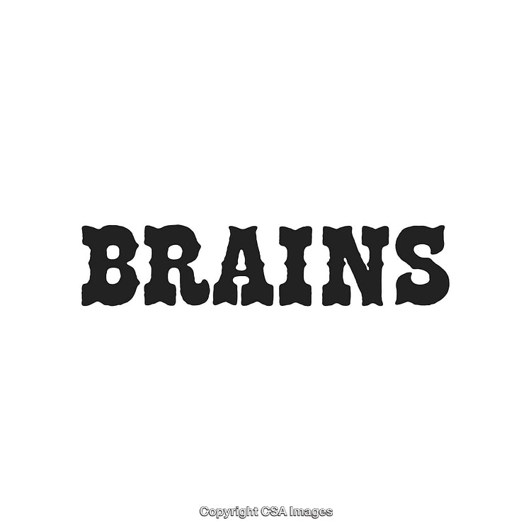 Vintage Typography Displaying the Word 'Brains' in Bold Decorative Font