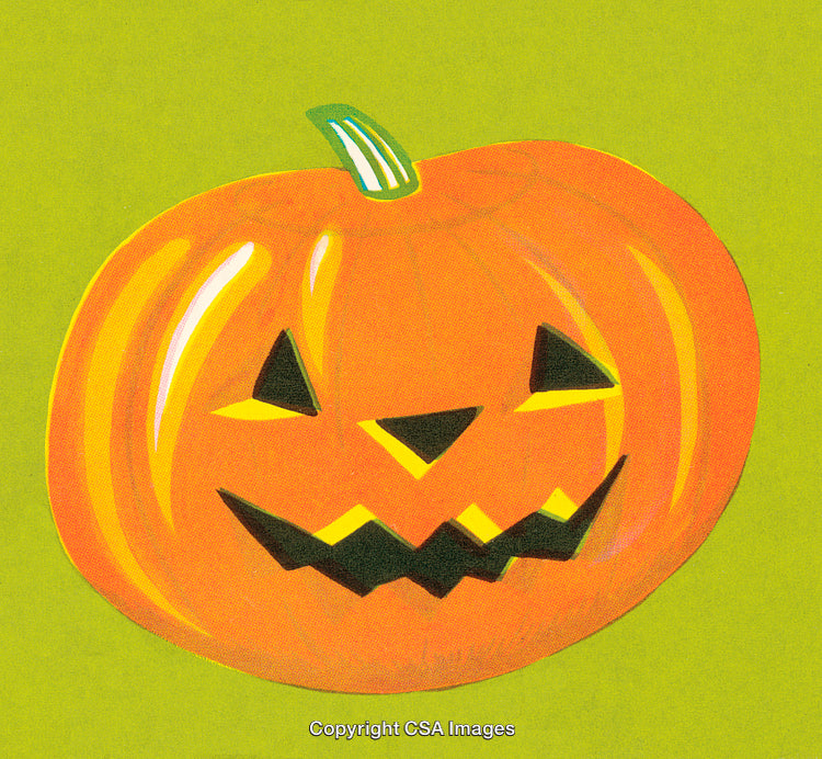 Jack-O'-Lantern with Spooky Smile on Vibrant Green Background