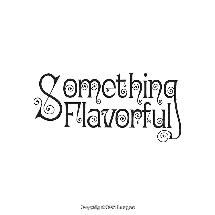 Artistic Typographic Design Featuring the Words Something Flavorful in Decorative Style