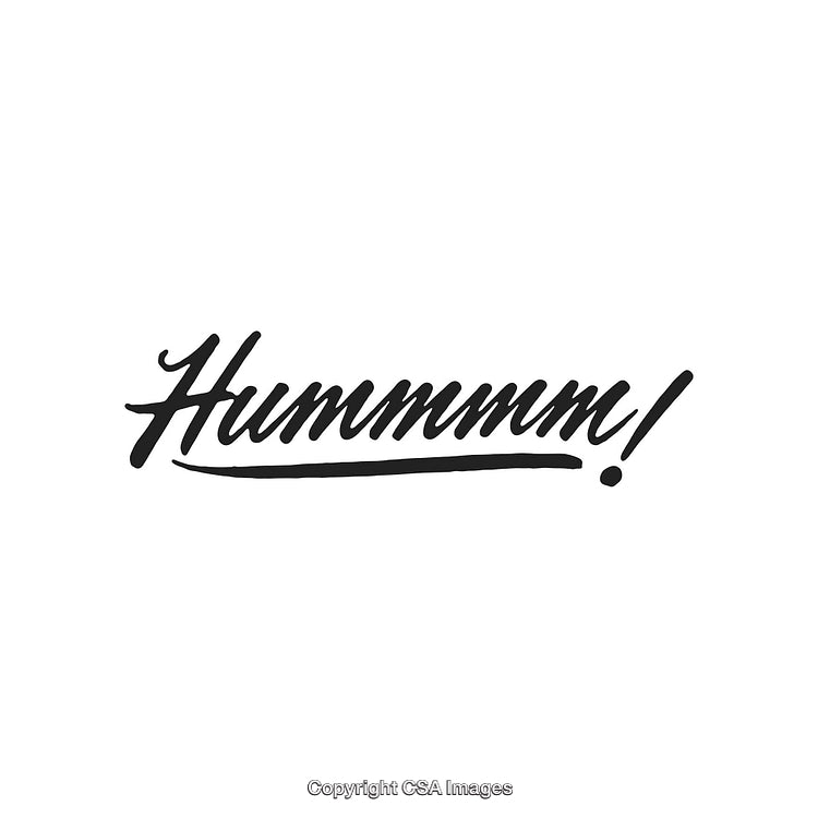 Stylish Typography Featuring the Word 'Hummmm!' On a Minimal White Background