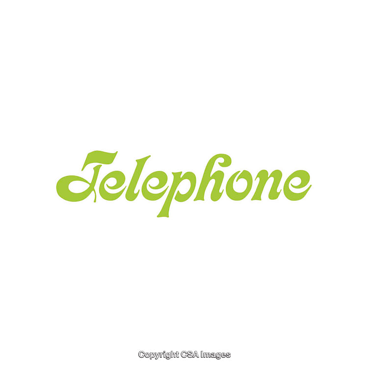 Creative Green Typography Displaying the Word 'Telephone' in Artistic Style