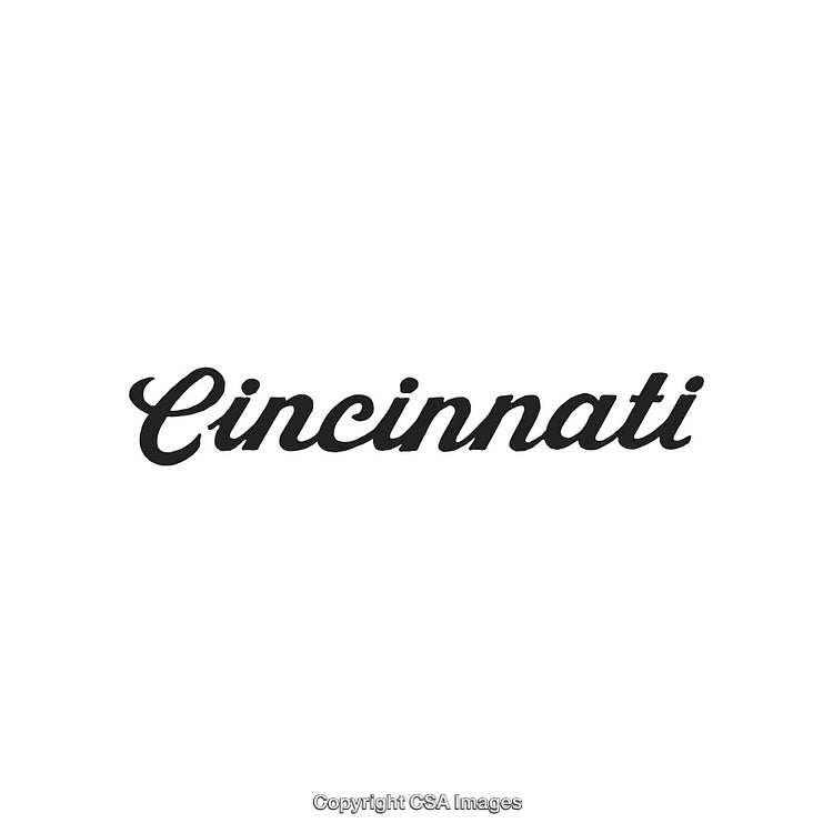 Cincinnati Wordmark Elegantly Styled in Bold Black Text on White Background
