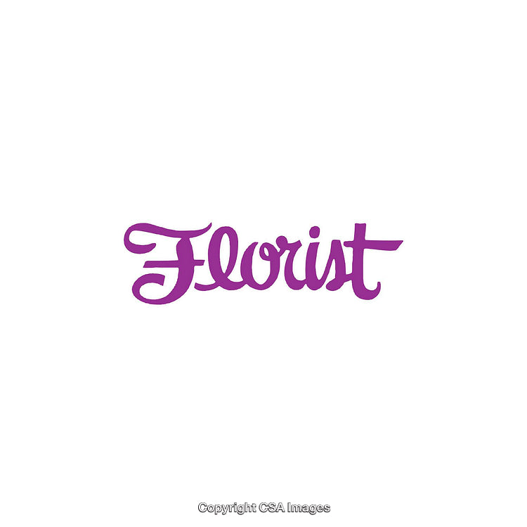 Purple Handwritten Text Featuring the Word Florist in Artistic Style