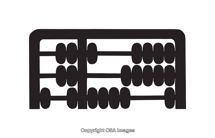 Black and White Icon of Abacus for Education and Calculation