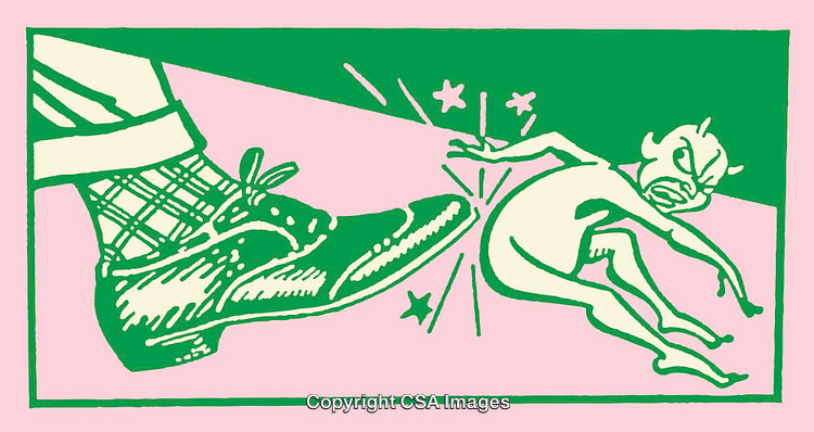 Abstract Scene Illustrating Conflict with Bold Line Art