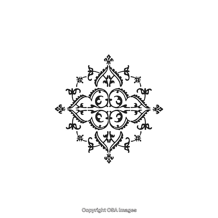 Elegant Black and White Decorative Ornamental Design Element
