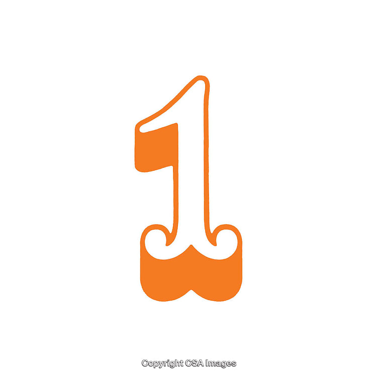 Creative Illustration of the Number One in Bold Orange Design