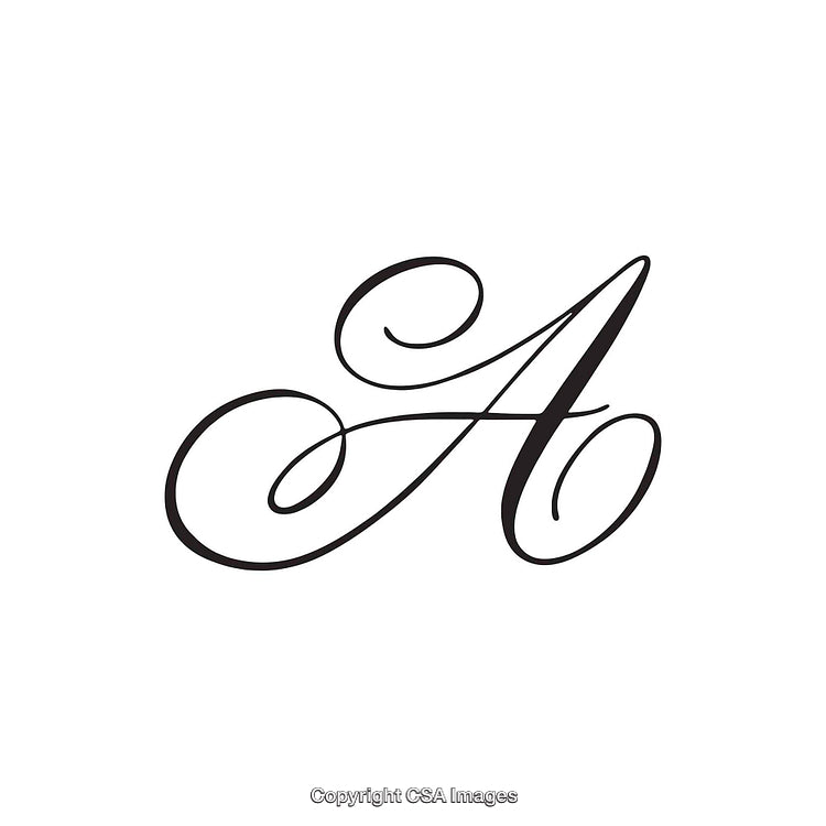 Elegant Calligraphy Letter A Design on White Background