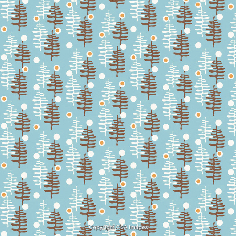 Brown| Blue & White Pattern