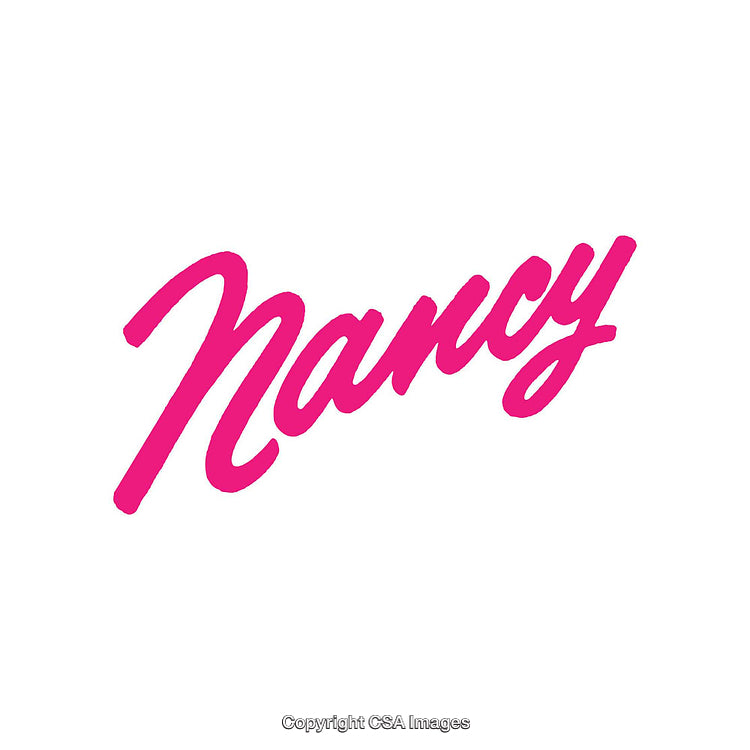 Pink Calligraphy Name Design on White Background