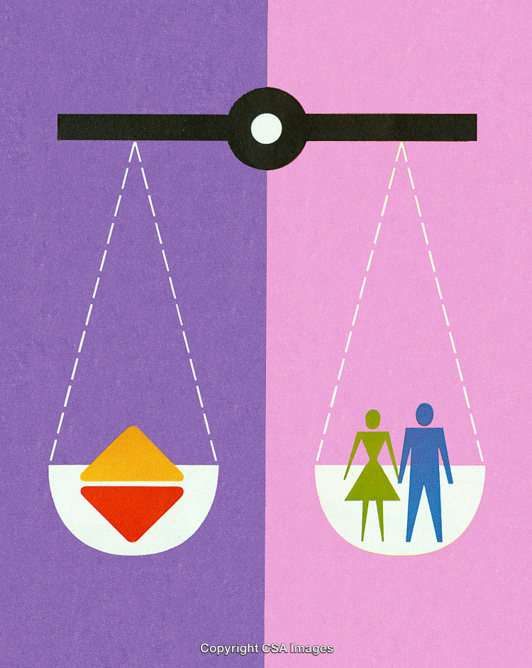 Balanced Scale Symbolizing Relationships and Responsibilities in Abstract Artwork