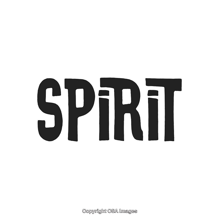 Bold Typography of the Word Spirit in Artistic Black Font