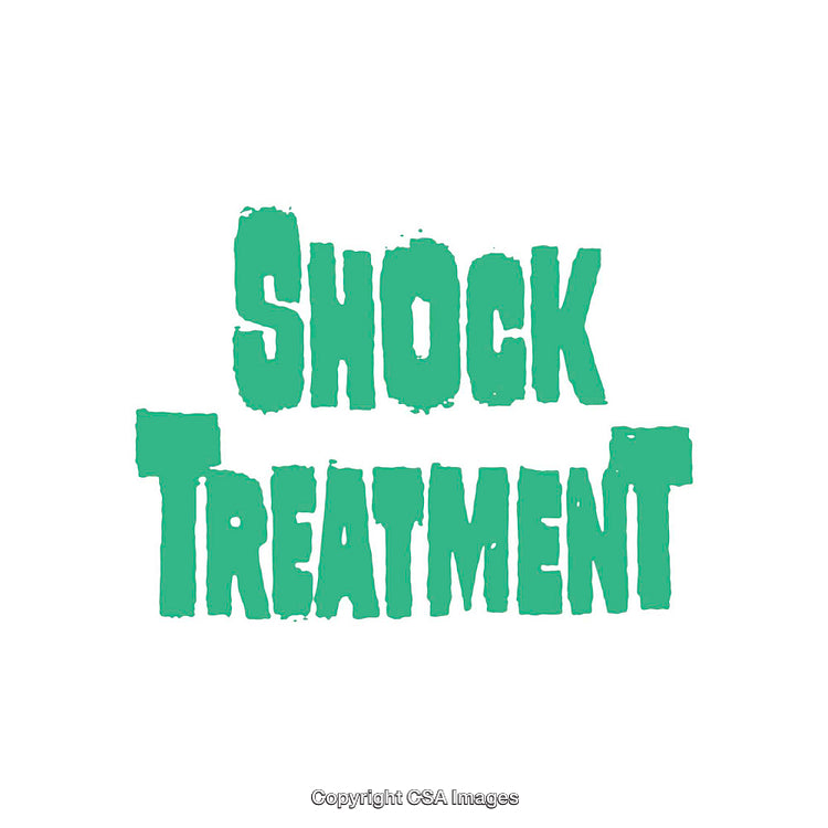 Bold Green 'Shock Treatment' Text on White Background for Design Purposes