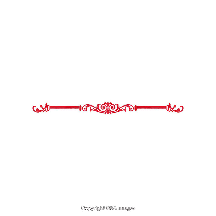 Elegant Red Vintage Ornament Divider for Designs and Invitations