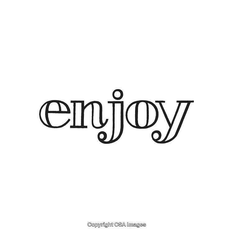 Elegant Typography Illustration Featuring the Word 'Enjoy' in Modern Font Design