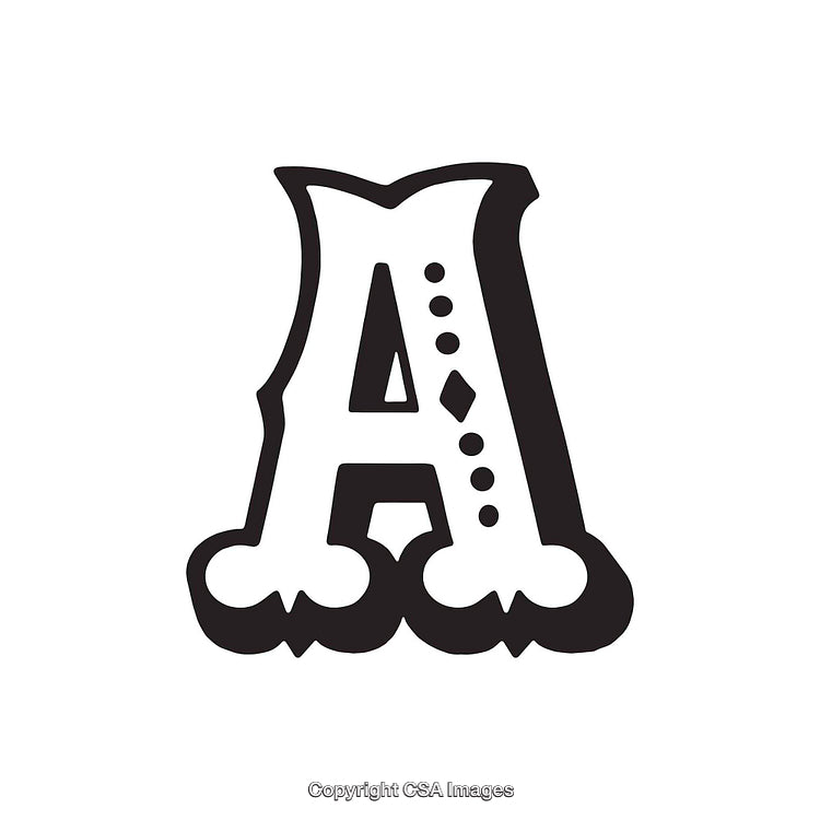 Stylized Decorative Letter A With Bold Design Elements