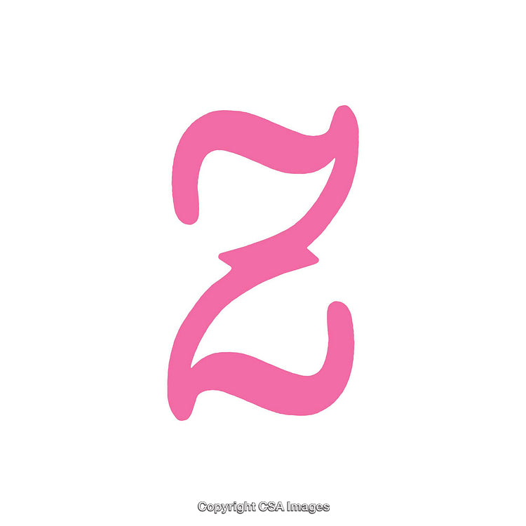 Pink Stylized Letter Z on a White Background