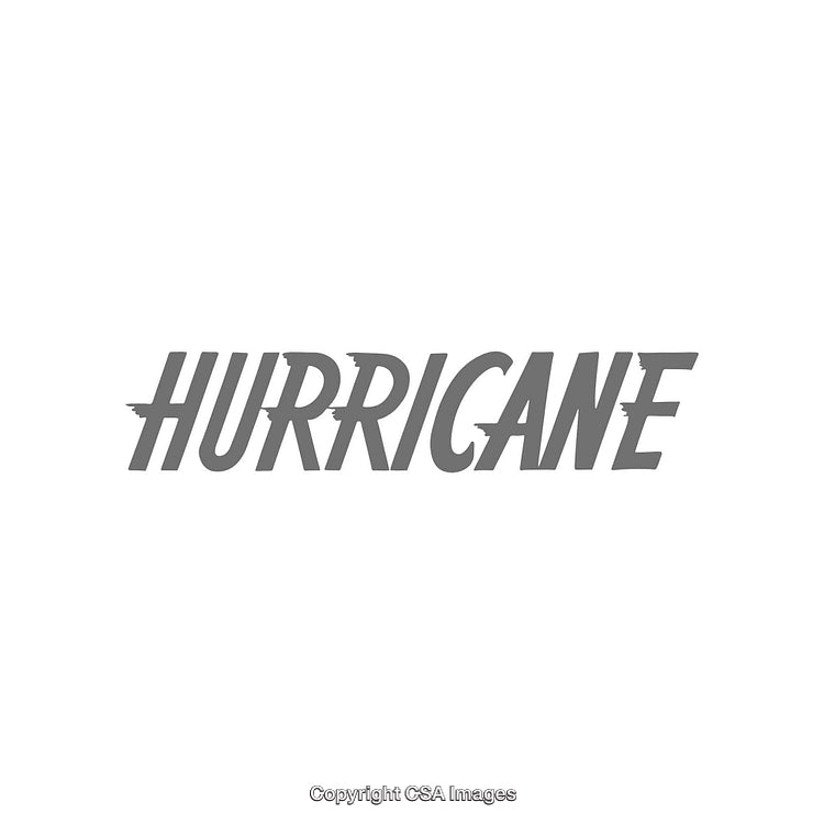 Gray Text Design Featuring the Word 'Hurricane' on White Background