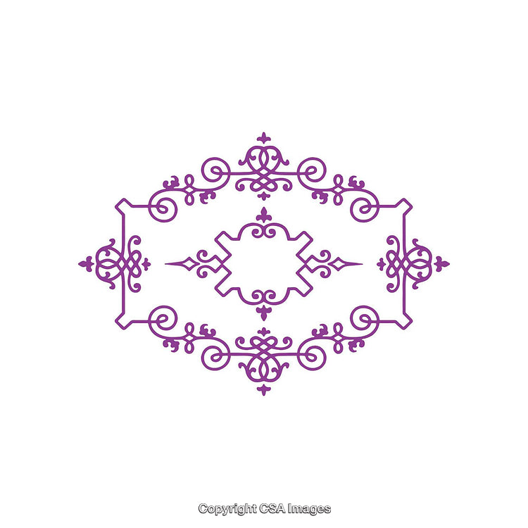 Elegant Purple Linework Ornament with Symmetric Geometric and Decorative Motifs